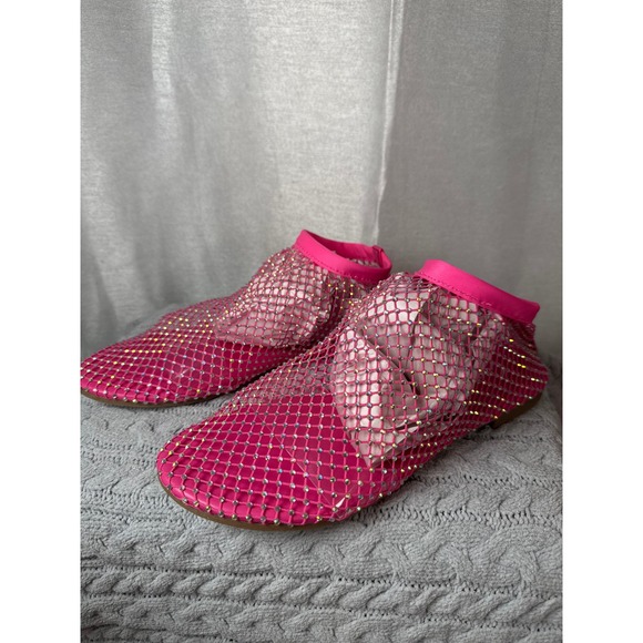 Cape Robbin Shoes - Cape Robbin‎ Rhinestone Mesh Flats Hot Pink Ballet Flats Women's Shoes Size 8